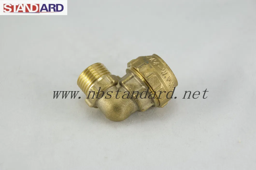 Brass PE Compression Male Elbow Fittings for PE/PPR Pipe