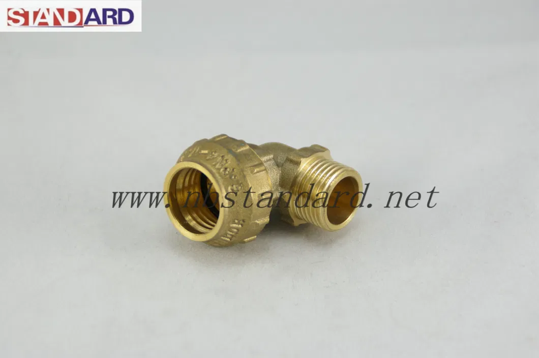 Brass PE Compression Male Elbow Fittings for PE/PPR Pipe